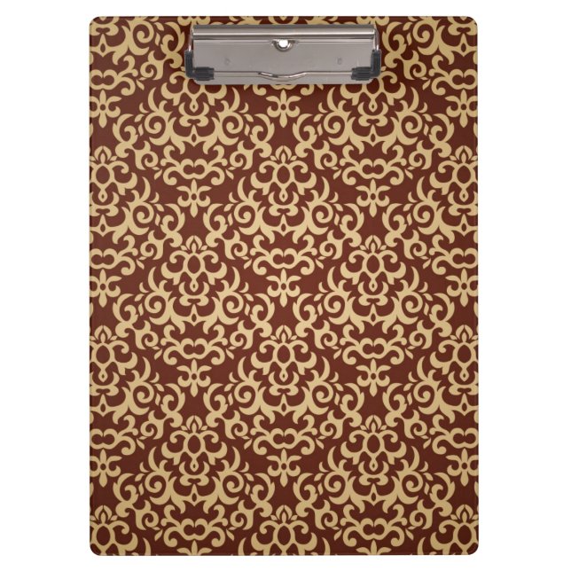 Damask pattern on gradient background clipboard (Front)