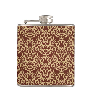 Damask pattern on gradient background hip flask