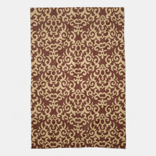 Damask pattern on gradient background kitchen towel