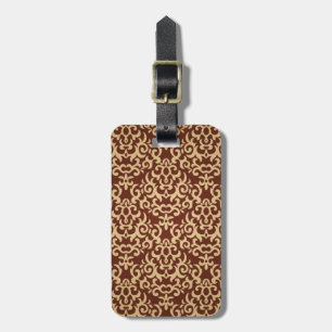 Damask pattern on gradient background luggage tag