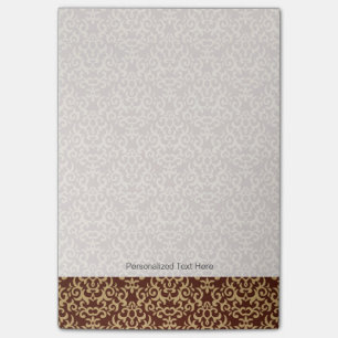Damask pattern on gradient background post-it notes