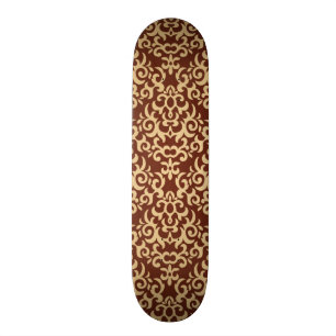 Damask pattern on gradient background skateboard
