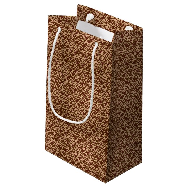 Damask pattern on gradient background small gift bag (Back Angled)