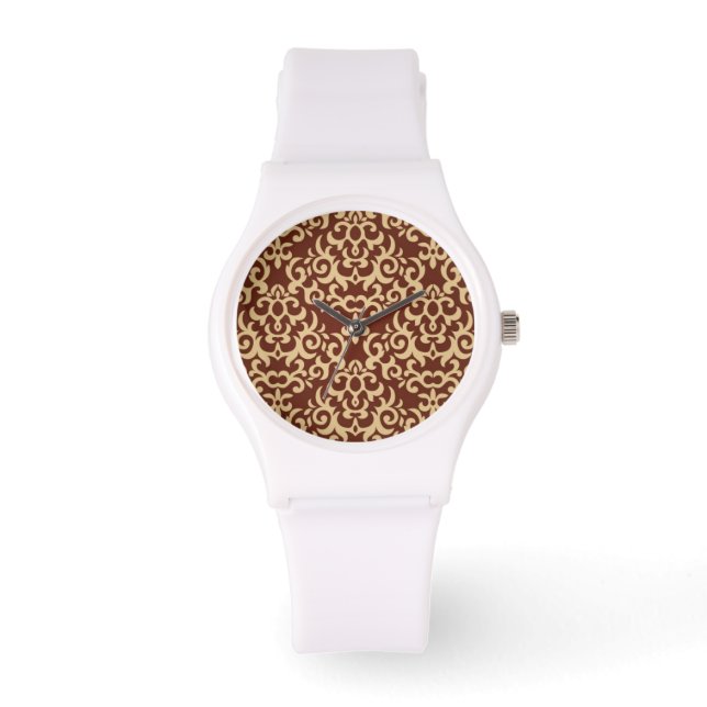 Damask pattern on gradient background watch (Front)