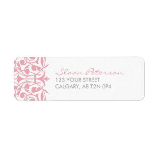 Damask Pattern Pink Address Label