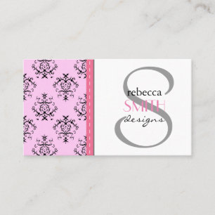 Damask Pattern, Pink Damask, French Damask Business Card