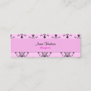 Damask Pattern, Pink Damask, French Damask Mini Business Card