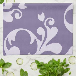 Damask Pattern, Purple Damask, French Damask Kitchen Towel