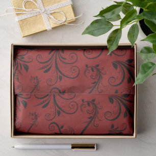 Damask Pattern, Red Damask, French Damask Tissue Paper