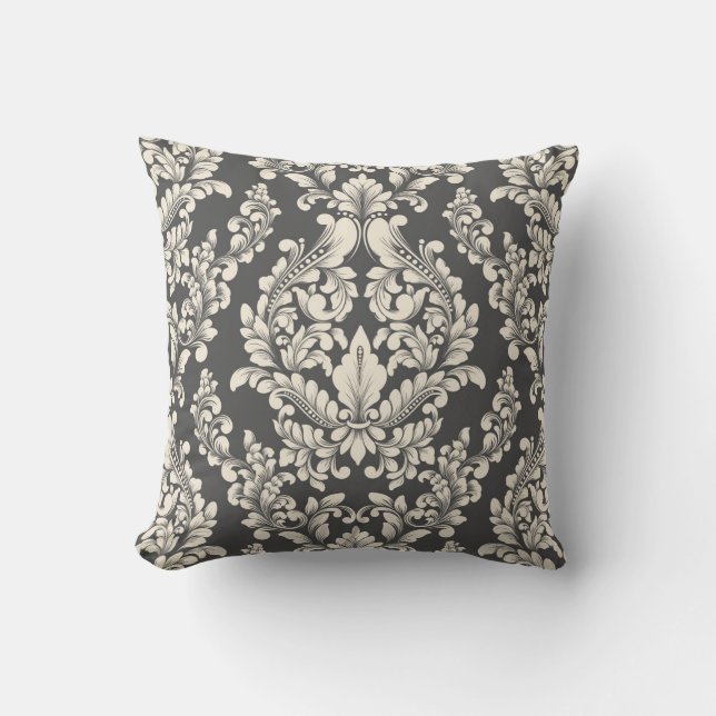 Damask pattern throw pillow (Front)