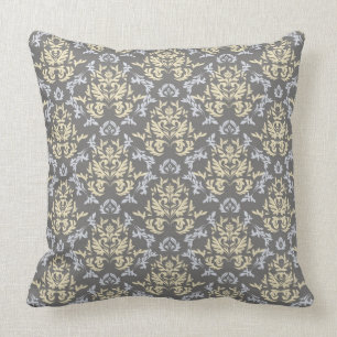 Damask pattern throw pillow
