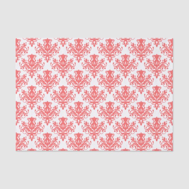 Damask Pattern - Tropical Pink Tissue Paper (Front)