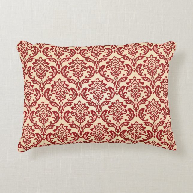 Damask pattern wallpaper accent pillow (Front)