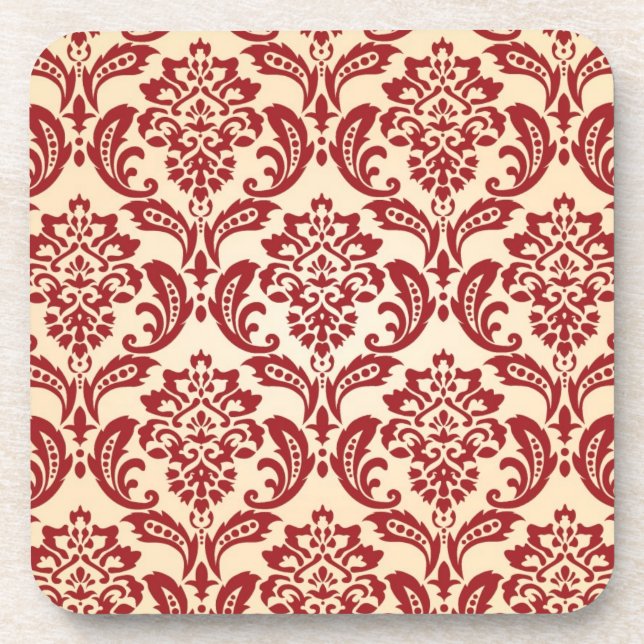 Damask pattern wallpaper coaster (Front)