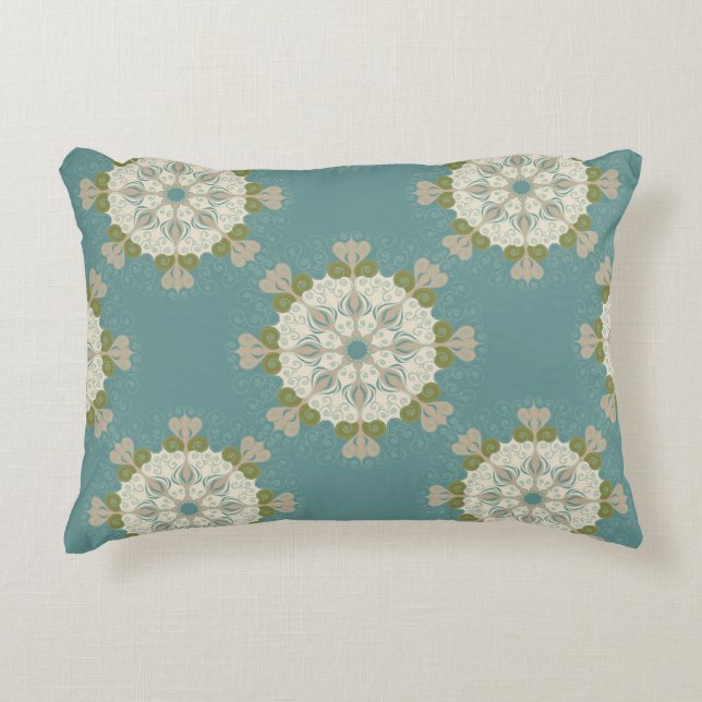 Damask pattern with abstract elements accent pillow (Front)
