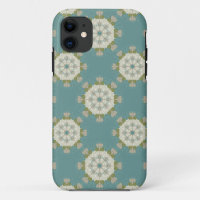 Damask pattern with abstract elements