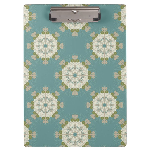 Damask pattern with abstract elements clipboard (Front)