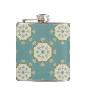 Damask pattern with abstract elements hip flask