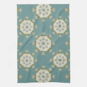 Damask pattern with abstract elements kitchen towel