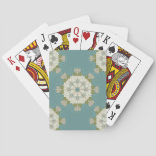 Damask pattern with abstract elements playing cards