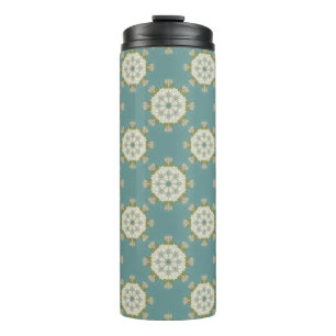 Damask pattern with abstract elements thermal tumbler