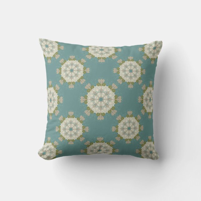 Damask pattern with abstract elements throw pillow (Front)