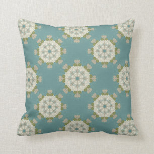 Damask pattern with abstract elements throw pillow