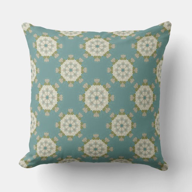 Damask pattern with abstract elements throw pillow (Front)