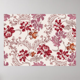 damask pattern with flowers and vintage tapestry m poster