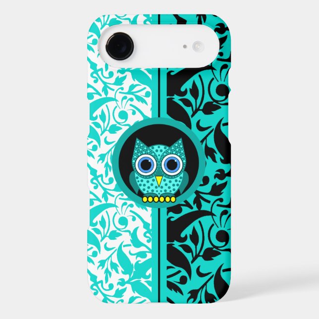 damask pattern with owl Case-Mate iPhone case (Back)