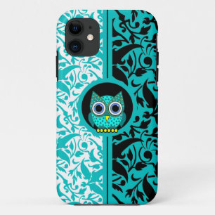 damask pattern with owl iPhone 5 case
