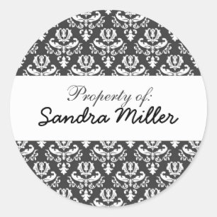 Damask personalized label