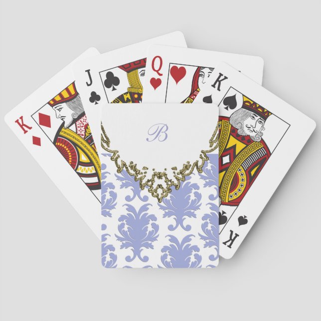 Damask Personalized Playing Cards (Back)