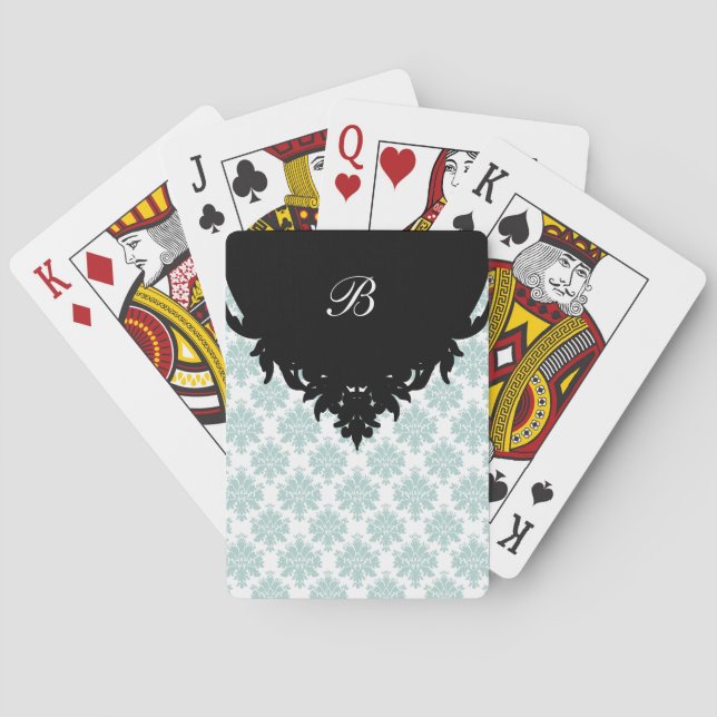 Damask Personalized Playing Cards (Back)