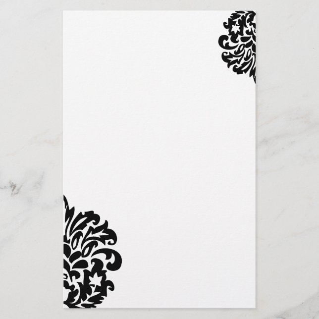 damask personalized stationery (Front)