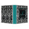Damask Personalized Wedding Planner Teal Initial