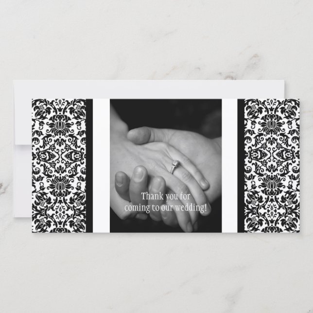 Damask Photo Carte de remerciements (Devant)