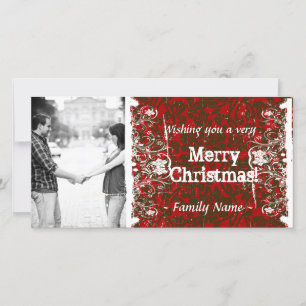Damask Photo Christmas Card