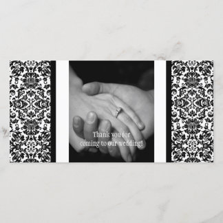 Damask Photo Thank You Card