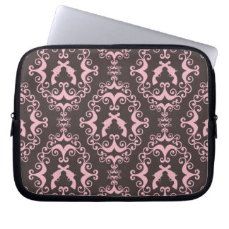Damask pink black guns grunge western pistols chic laptop sleeve