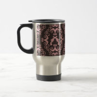 Damask pink black guns grunge western pistols chic