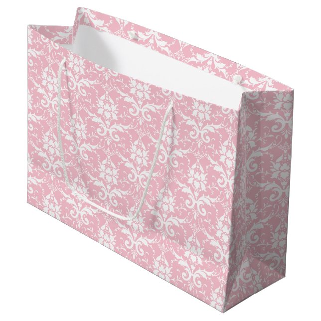Damask Print Large Gift Bag (Front Angled)