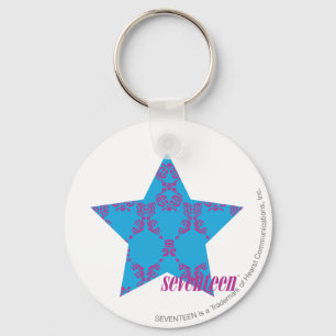 Damask Purple-Aqua 2 Keychain