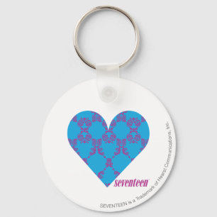 Damask Purple-Aqua 3 Keychain