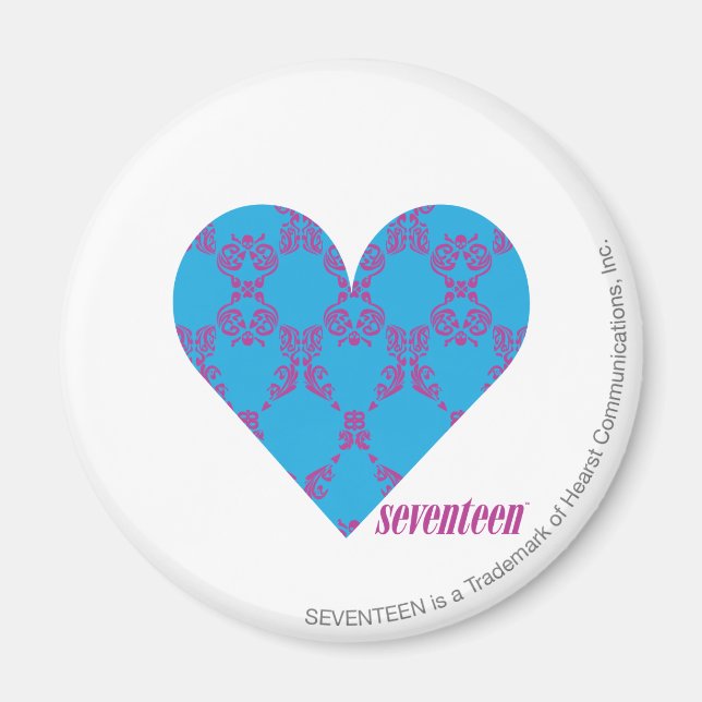 Damask Purple-Aqua 3 Magnet (Front)