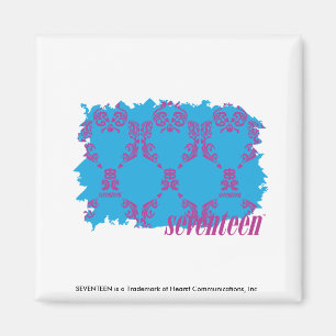 Damask Purple-Aqua 4 Magnet