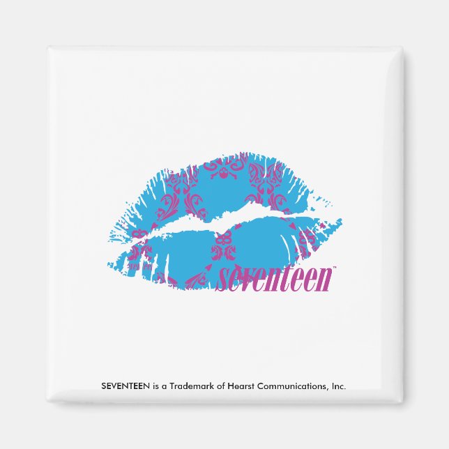 Damask Purple-Aqua Magnet (Front)