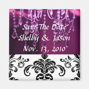 Damask purple chandelier, Save The Da... Magnet