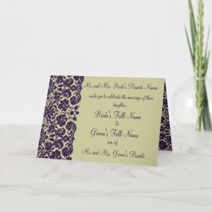 Damask Purple Wedding Invitation
