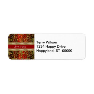 Damask Red Gold, Gold Chain Mariage Adresse de ret